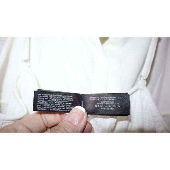 Hurley HC0084 Women Sz L Cream Solid Button Front Tiered Midi Cover Up Dress - Picture 7 of 9